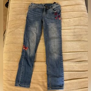 Embroidered size 10 blue jeans